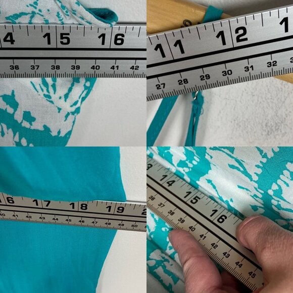 Entro Tiered Maxi Dress Tie Back Aqua Blue Bohemian Summer Beach Long Festival S - Picture 9 of 12